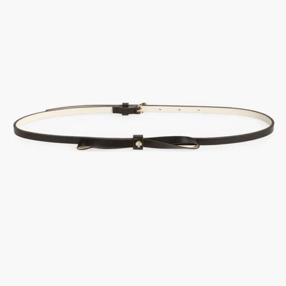 kate spade L Black Cream Pale Gold Tone Bow Belt main image 4